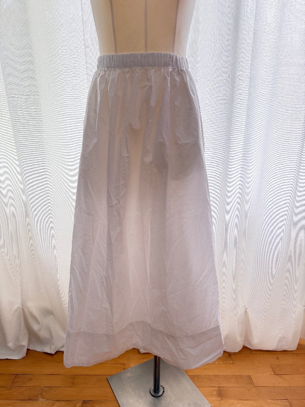 Quince 100% organic cotton white skirt size M lined pull on pockets summer